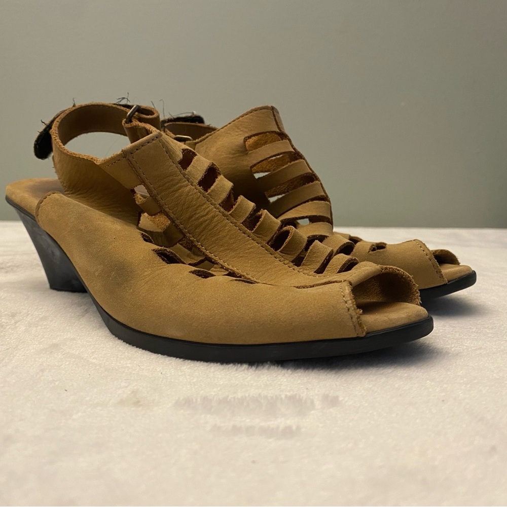 Arche Soexor Brown Leather Wedge Sandals